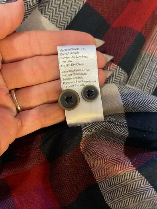 JACHS Mens Red Black White Plaid Flannel Button Up Shirt Size Large - Picture 6 of 7